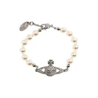 vivienne westwood bracelet mini bas relief pearl à breloque - blanc