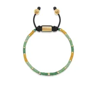 nialaya jewelry bracelet de perles à plaque logo - vert