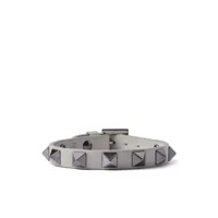 valentino garavani bracelet en cuir à ornements rockstud - gris