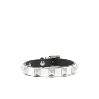 valentino garavani bracelet en cuir à ornements rockstud - argent
