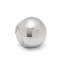 versace bague sphere à logo gravé - argent