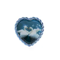 safsafu boucle d'oreille swan in love à design cœur - bleu