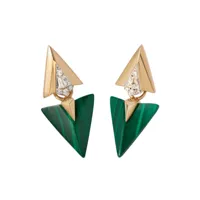 annoushka boucles d'oreilles en or 18ct pavées de diamants - vert