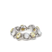 marni bracelet en chaine serti de cristaux - argent