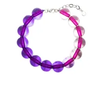 emporio armani collier à perles - violet