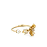 jimmy choo bracelet petal à plaque logo - or