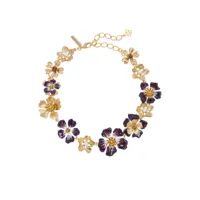 oscar de la renta collier à fleurs peintes à la main - or