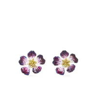 oscar de la renta grandes boucles d'oreilles à fleurs - violet