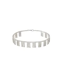 roxanne assoulin bracelet cheville on the frange serti de cristaux - argent