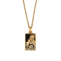 versace collier à pendentif palmette - or