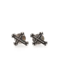 werkstatt:münchen puces d'oreilles à pendentif croix - argent