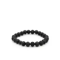 nialaya jewelry bracelet v de perles en onyx - noir