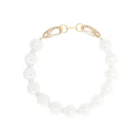 atu body couture collier à détails de perles artificielles - blanc