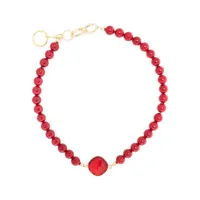 atu body couture collier à détails de perles artificielles - rouge