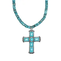 nialaya jewelry collier à pendentif croix - bleu