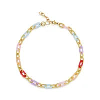 nialaya jewelry collier ras-de-cou à design contrastant - or