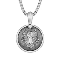 david yurman pendentif loup en argent sterling - gris