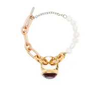 marni bracelet en chaîne à perles - or