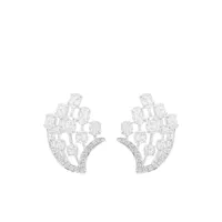 hyt jewelry boucles d'oreilles asymétriques en or blanc 18ct