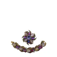 jennifer gibson jewellery vintage florenza statement dragons breath bracelet &amp; brooch 1960s - violet