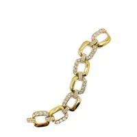 jennifer gibson jewellery vintage chunky link crystal bracelet 1990s - or