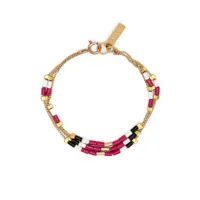 isabel marant bracelet multi-tours à perles - rose