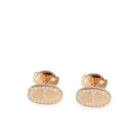 hermès pre-owned boucles d'oreilles en or rose 18ct pavées de diamants