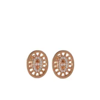 hermès pre-owned boucles d'oreilles chaine d'ancre en or rose 18ct serties de diamants