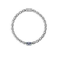 officina bernardi bracelet bloom en or blanc 18ct serti de diamants et de saphirs - argent
