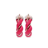 bottega veneta pre-owned boucles d'oreilles à design torsadé - rose