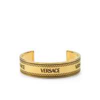 versace bracelet en métal à logo gravé - or