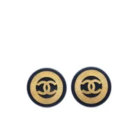 chanel pre-owned boucles d'oreilles à logo cc (1993)