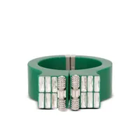 balmain bracelet à ornements strassés - vert