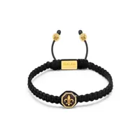 nialaya jewelry bracelet tressé à breloques - noir