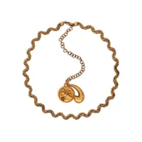 etro collier chaîne à breloque logo - or
