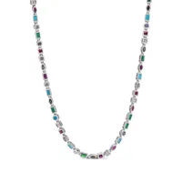 nialaya jewelry collier à pendentif mosaic tennis - argent