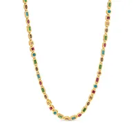 nialaya jewelry collier à pendentif mosaic tennis - or