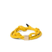 miu miu bracelet en corde à logo gravé - jaune