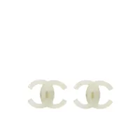 chanel pre-owned boucles d'oreilles à logo cc (2002) - blanc
