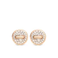 pomellato boucles d'oreilles en or rose 18ct pavées de diamants
