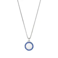 john hardy collier à pendentif tag en argent sterling - bleu