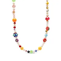 nialaya jewelry collier ras-de-cou à perles - blanc