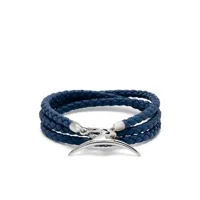shaun leane recycled sterling silver and leather quill bracelet - bleu