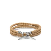 shaun leane recycled sterling silver and leather quill bracelet - argent