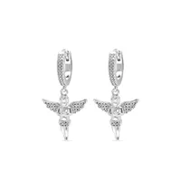 nialaya jewelry boucles d'oreilles angel huggie en acier inoxydable - argent