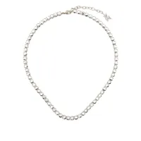 amina muaddi tennis crystal-embellished necklace - argent