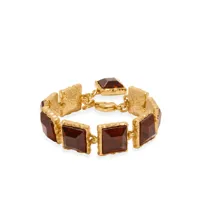 oscar de la renta bracelet à détails de cristaux carrés - marron