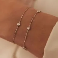 isabel bernard bijouterie, de la paix alfie 14 karat bracelet  diamond 0.12 en silver - braceletpour dames