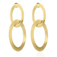 lott.gioielli bijouterie, classic earring double oval charm large en gold - boucle d oreillepour dames