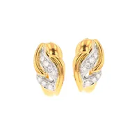 boucles d'oreilles diamants 0.16 carat en or jaune 10.8 g